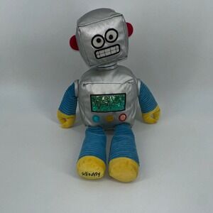 Scentsy‎ Robot Plush Toy Stuffed Animal Silver Blue Yellow Kids Decor
